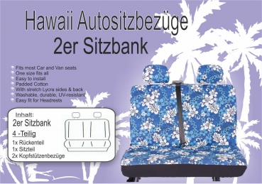 2er-(Zweier) Doppel-Sitzbank - Hawaii Autositzbezüge - grau - T3,T4,T5,T6,T7