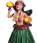Preview: Wackel Hula Mädchen Figur (16cm) - oben ohne - Bastrock-Grün