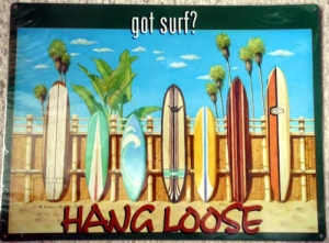 Metallschild - Stahlblechschild - Hang Loose - "Got Surf?" - 40,5cm x 30cm