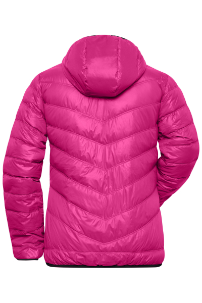 Superleichte DAUNEN JACKE mit Kapuze - DAMEN - magenta/anthrazit