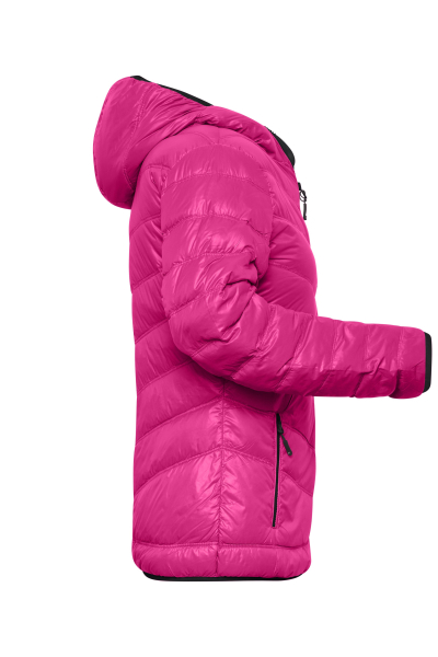 Superleichte DAUNEN JACKE mit Kapuze - DAMEN - magenta/anthrazit