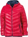 Superleichte DAUNEN JACKE mit Kapuze - DAMEN - rot/dunkelblau