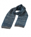 lässiger Strickschal, unisex, - blau/grau meliert