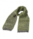 lässiger Strickschal, unisex, - limone/grau meliert